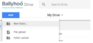 Google Drive new folder screenshot