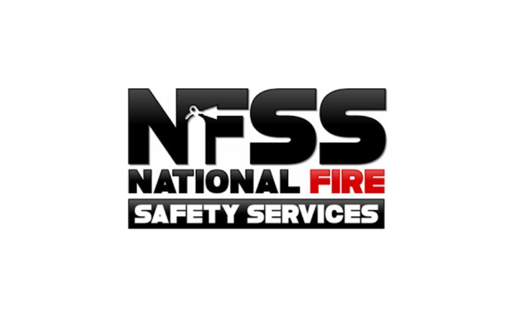 National Fire Safety Services logo in black, white and red