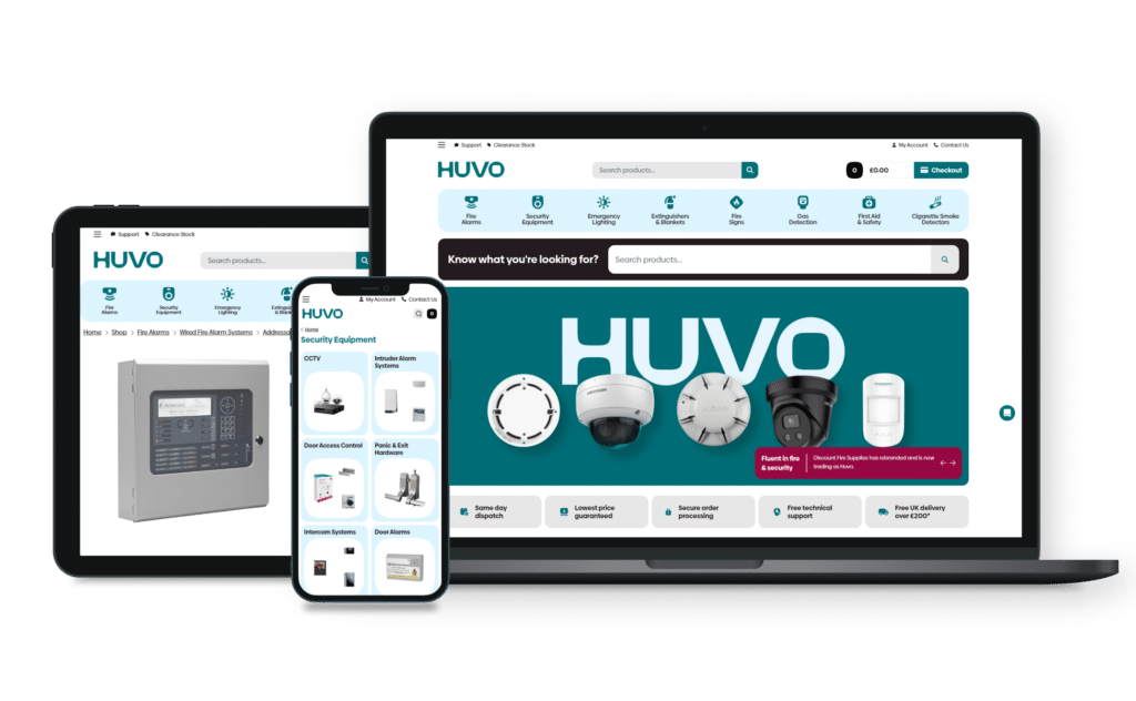 Huvo website redesign on devices