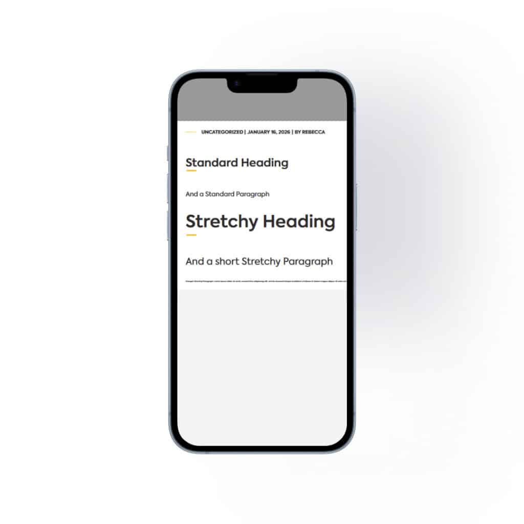 Stretchy Headings and Paragraphs mobile